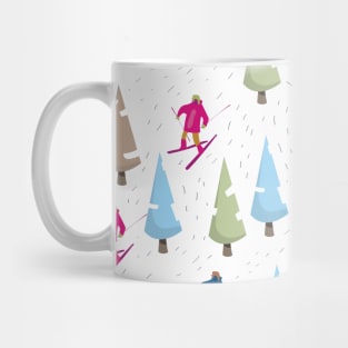 Cartoon ski pattern/ Mug